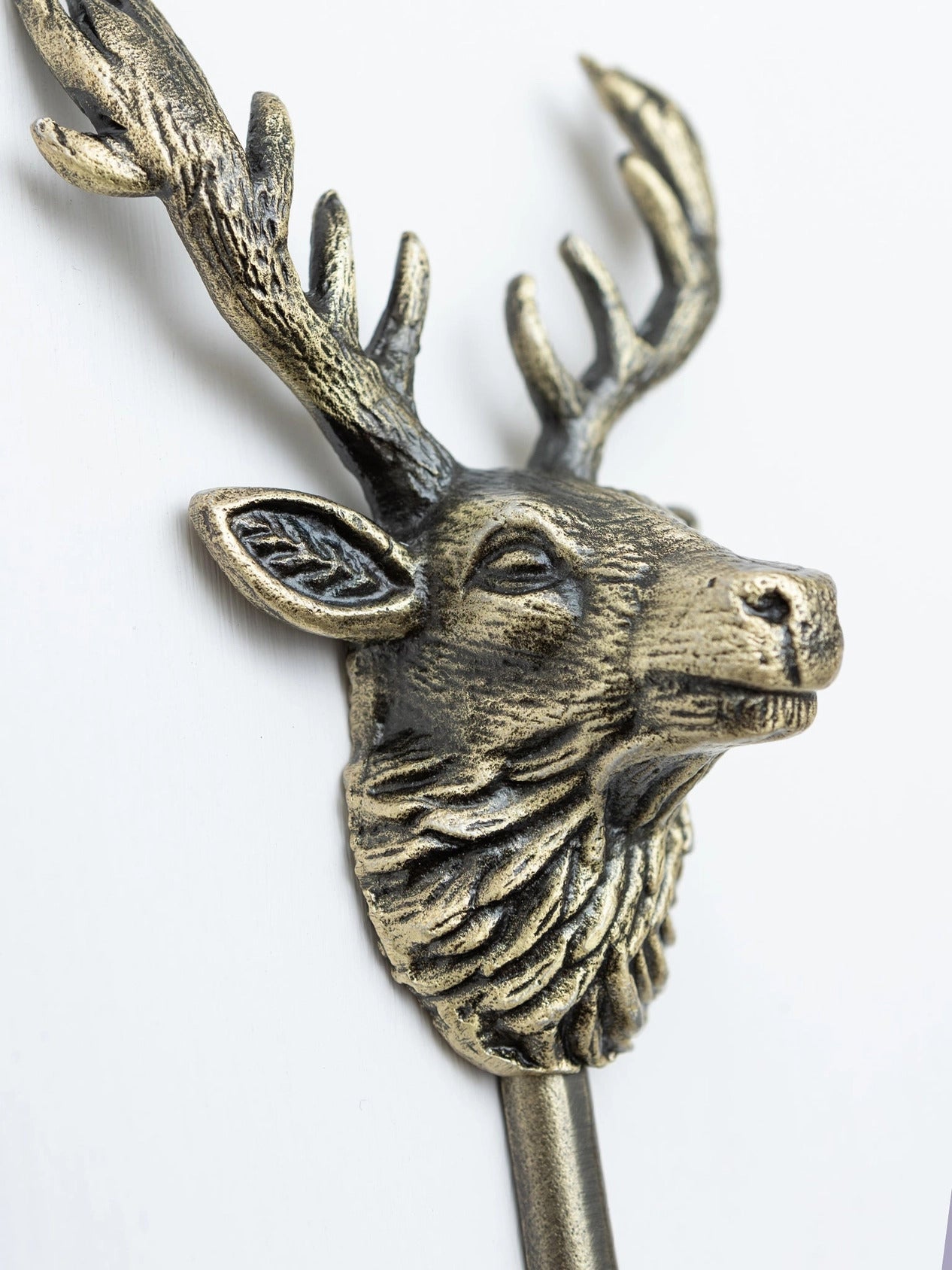 Highland Stag Hook | Antique Brass Finish