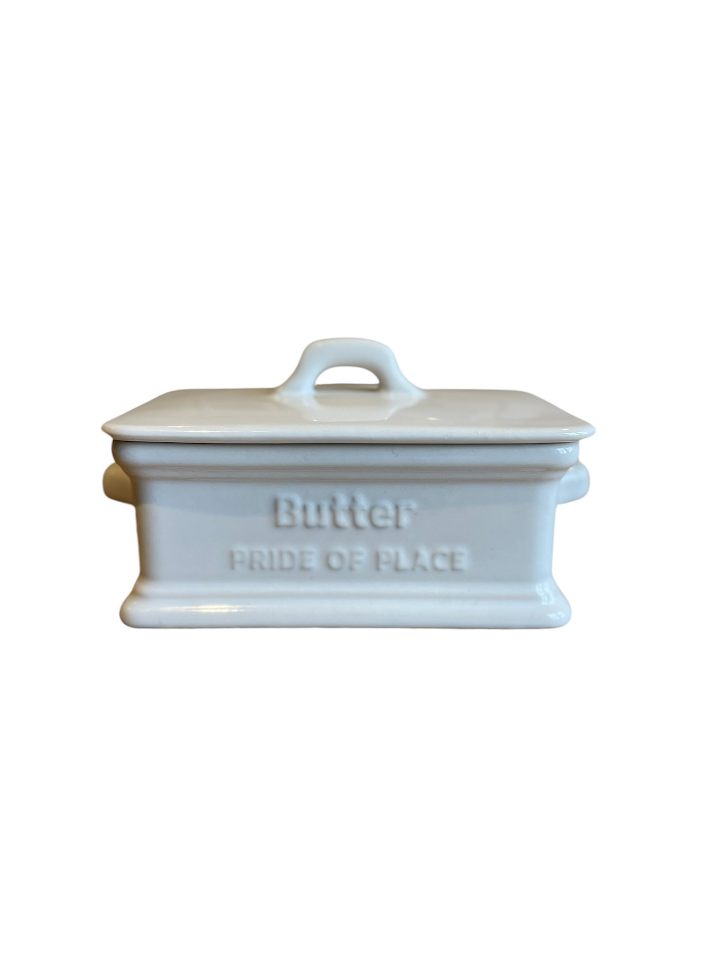 Ceramic Farm House Butter Dish With Lid | Cream