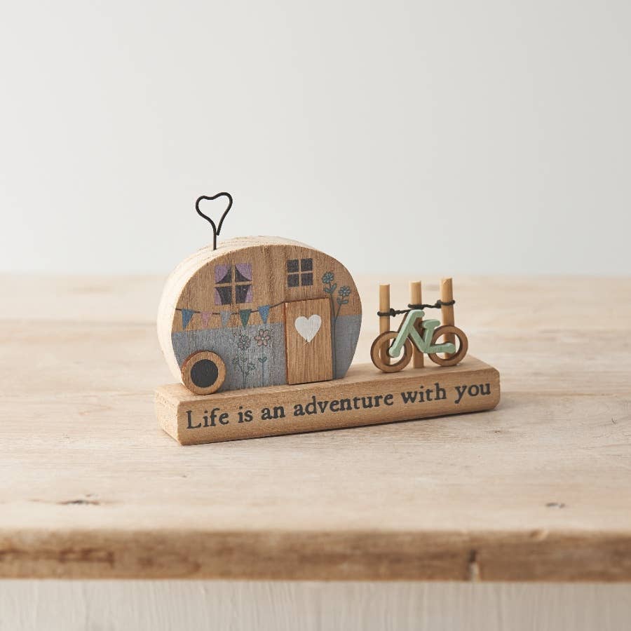 Life is an Adventure Wooden Caravan