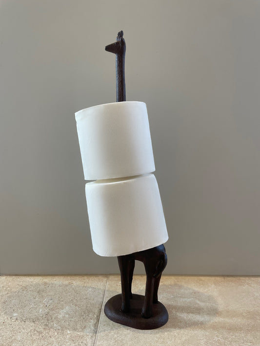 Cast Iron Giraffe Kitchen & Toilet Roll Holder