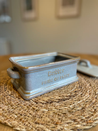 Ceramic Farm House Butter Dish With Lid | Blue