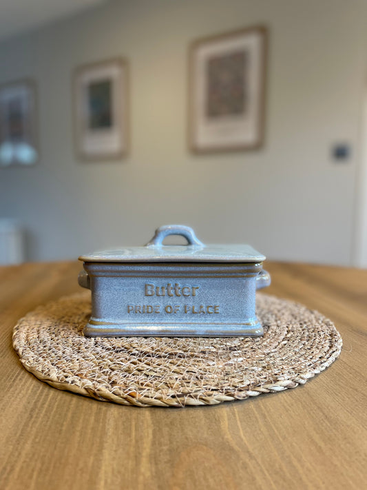 Ceramic Farm House Butter Dish With Lid | Blue