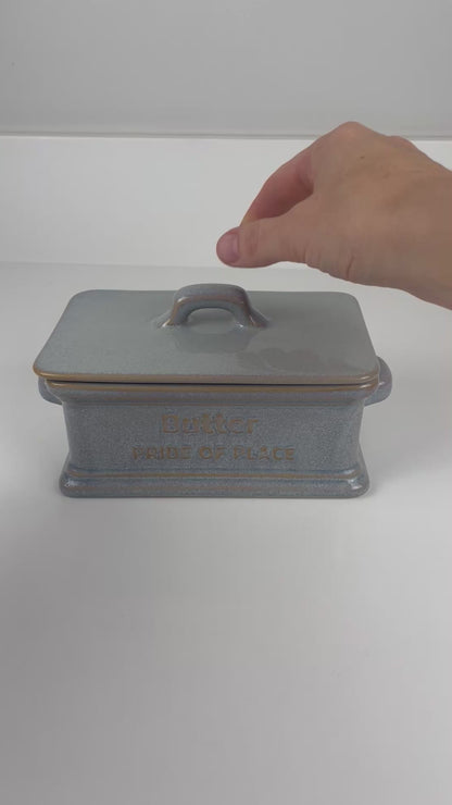 Ceramic Farm House Butter Dish With Lid | Blue
